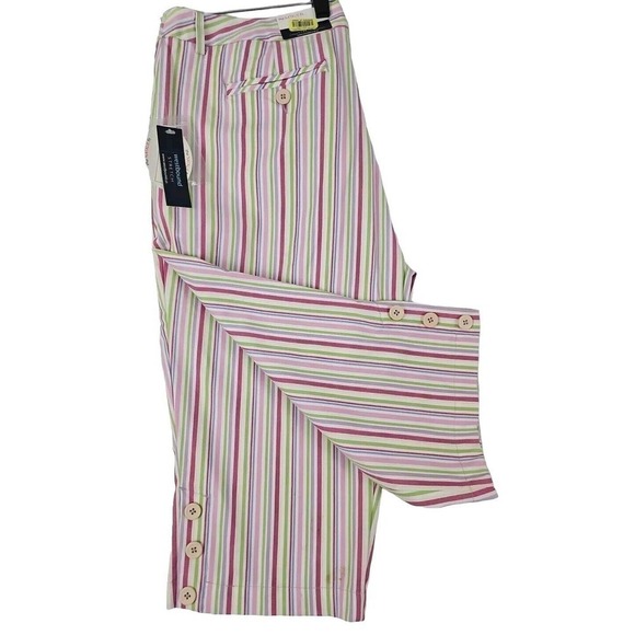 Westbound ~Woman Size 16~ Multicolor Striped Natalie Fit Straight Leg Capri Pant - Picture 8 of 9